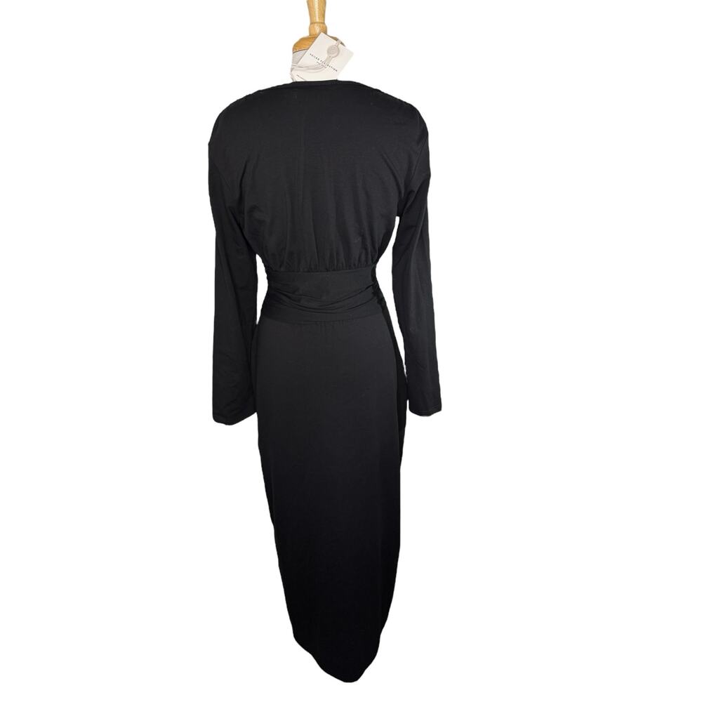 VEILED COLLECTION *NEW* Black Blake Ruched Waist Maxi Dress Size Medium Modest - Picture 3 of 12